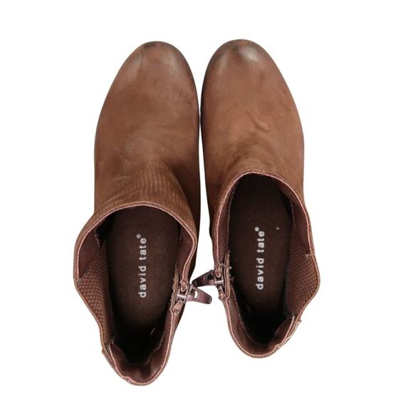 David Tate Shoes Women 6 Bootie Casual Leather Comfort Gore Panel Zip Ankle Boot - Picture 7 of 15